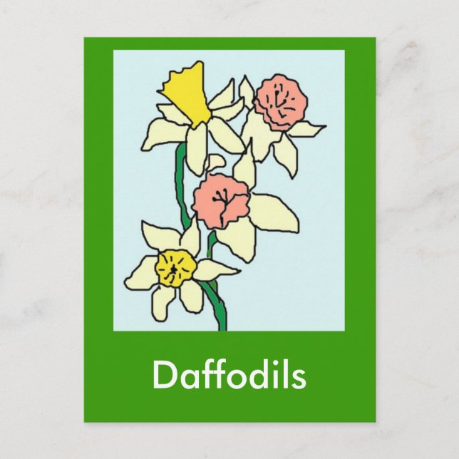 Postal dibujo de daffodils, Daffodils (Anverso)