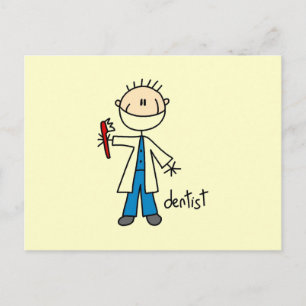 Postal Dibujo de dentista con palitos