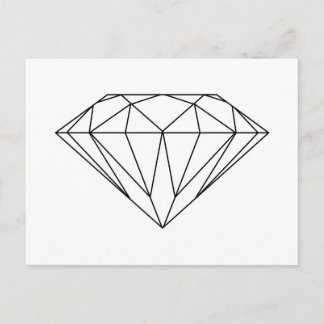 Postal Dibujo de diamantes en blanco y negro moderno