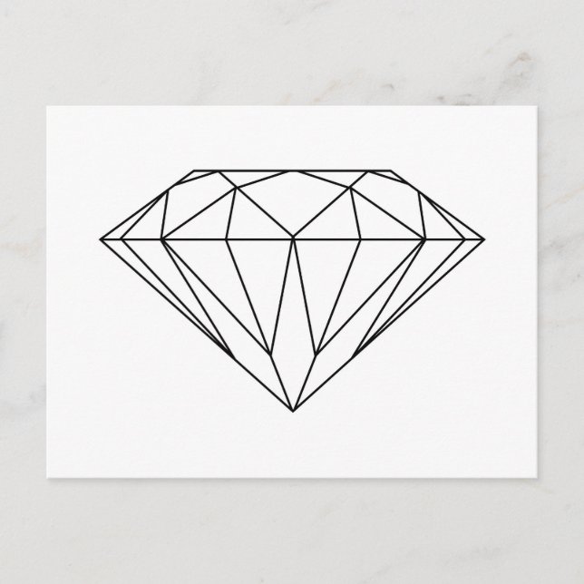 Postal Dibujo de diamantes en blanco y negro moderno (Anverso)