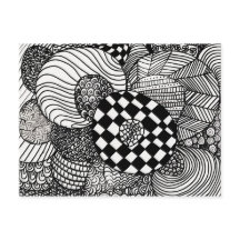 Dibujo de Doodle Zen blanco y negro