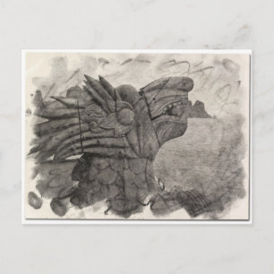 Postal Dibujo de época de un dragón en la bahía de Halong