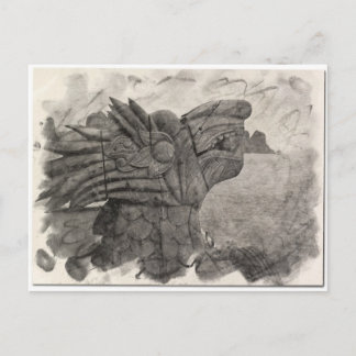 Postal Dibujo de época de un dragón en la bahía de Halong