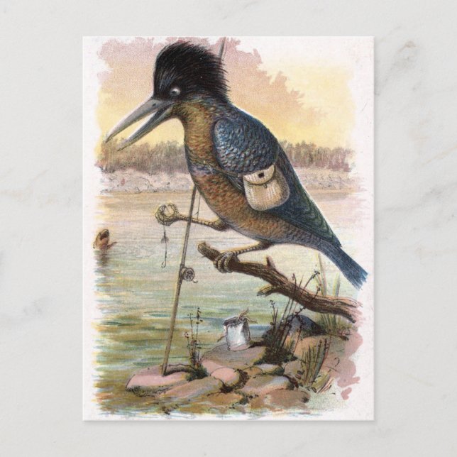 Postal Dibujo de época: El pescador (Anverso)