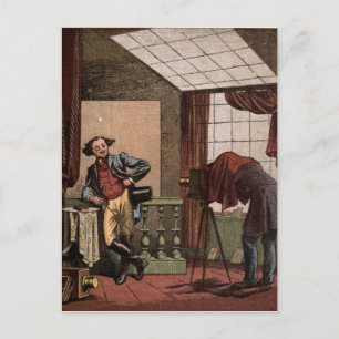 Postal Dibujo de época: Fotógrafo de antigüedades