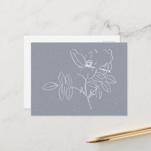 Postal Dibujo de Flor Blanca Bonita