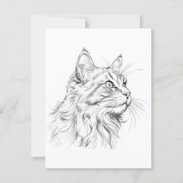 Postal Dibujo de gato