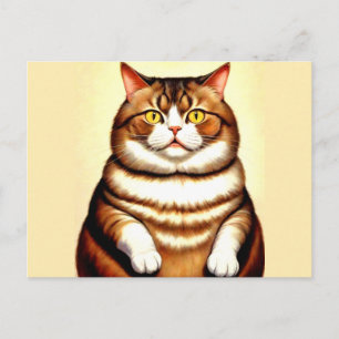 Postal Dibujo de gato divertido