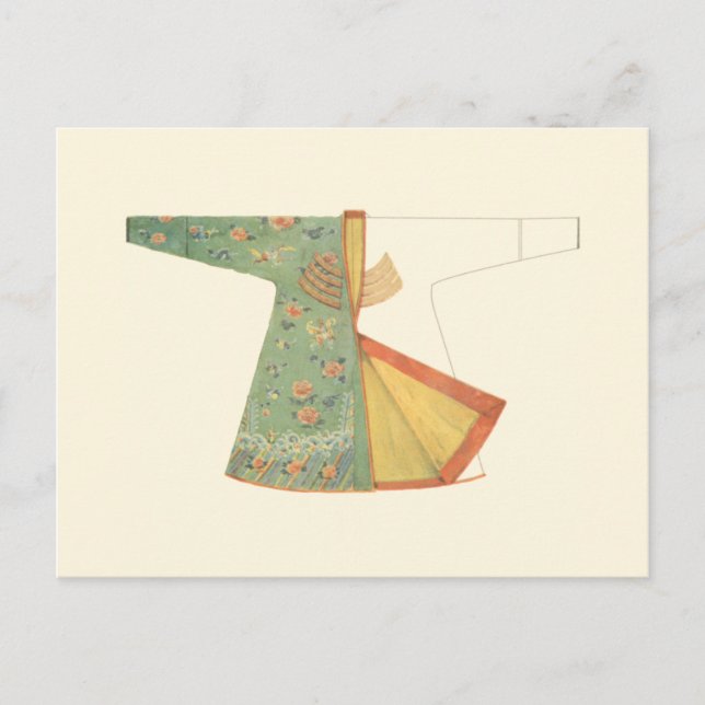 Postal Dibujo de Kimono semiacabado (Anverso)