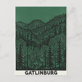 Postal Dibujo de la línea de Gatlinburg
