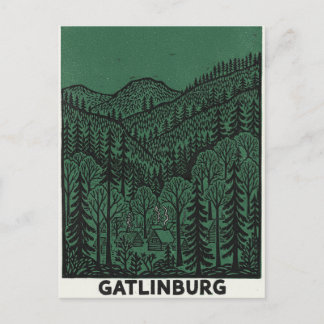 Postal Dibujo de la línea de Gatlinburg