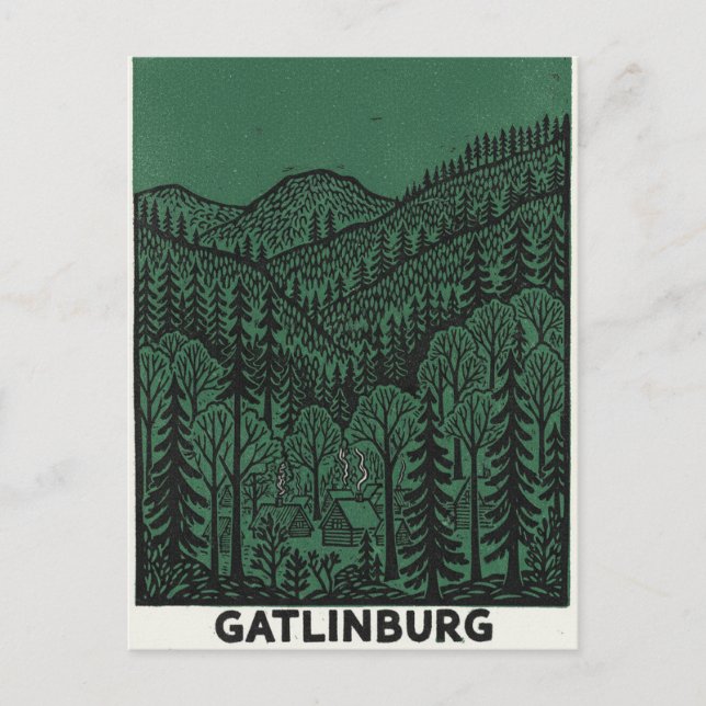 Postal Dibujo de la línea de Gatlinburg (Anverso)