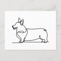 Dibujo de línea de corgi