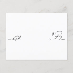 Postal Dibujo De Línea Extraviado De Un Perro Que Reprodu