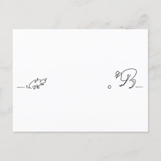 Postal Dibujo De Línea Extraviado De Un Perro Que Reprodu