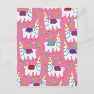 Postal Dibujo de Llama Adorable