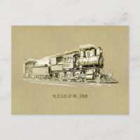 Dibujo de locomotora de tren de vapor antiguo