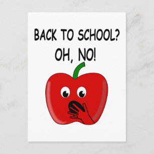 Postal Dibujo de manzana de vuelta al cole