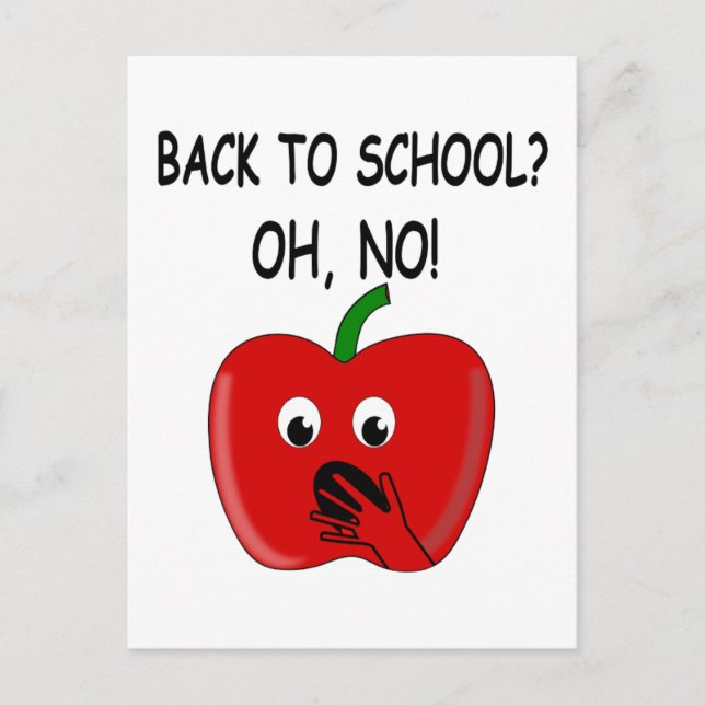 Postal Dibujo de manzana de vuelta al cole (Anverso)
