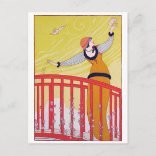 Postal Dibujo de moda de verano Art Charles Martin amaril
