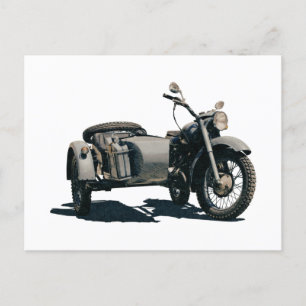 Postal Dibujo de motocicletas de época