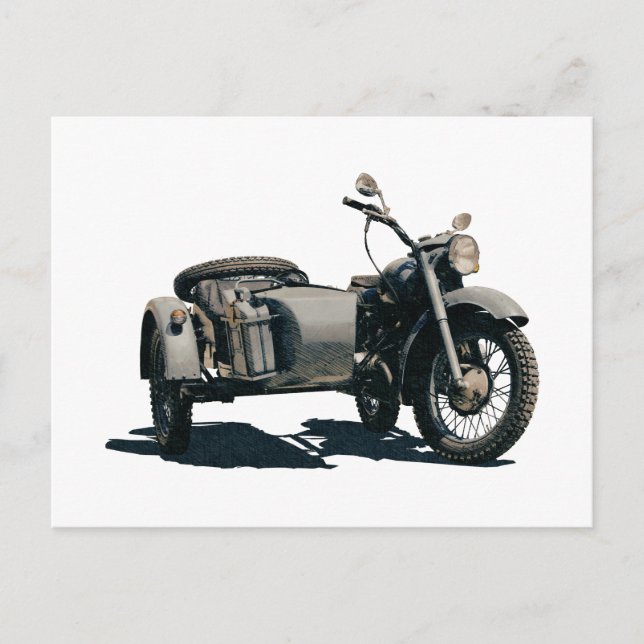 Postal Dibujo de motocicletas de época (Anverso)