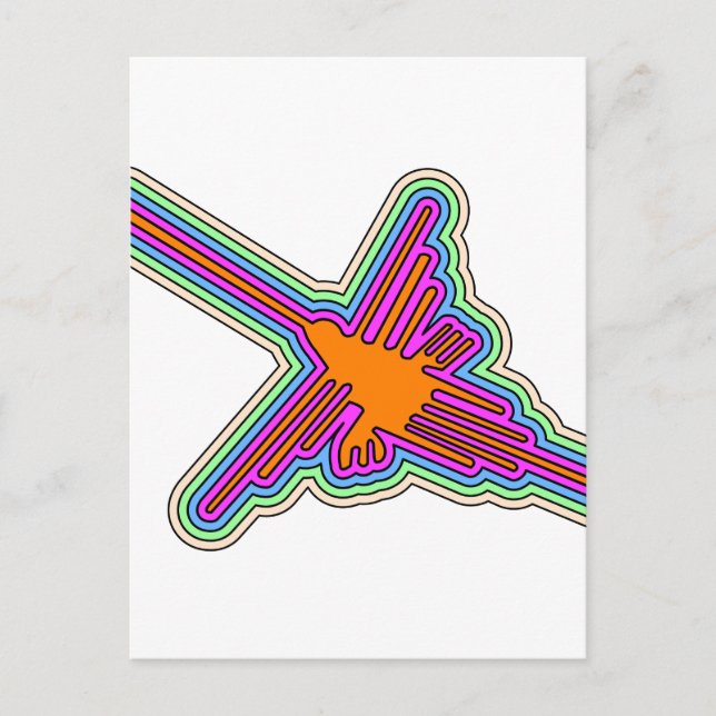 Postal Dibujo de Nazca Hummingbird Perú (Anverso)