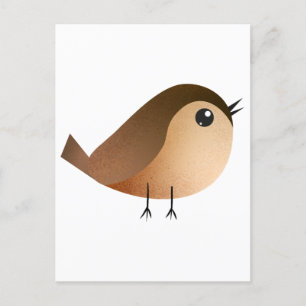 Postal Dibujo de pájaro gorrión  