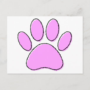 Postal Dibujo de pata de perro lindo
