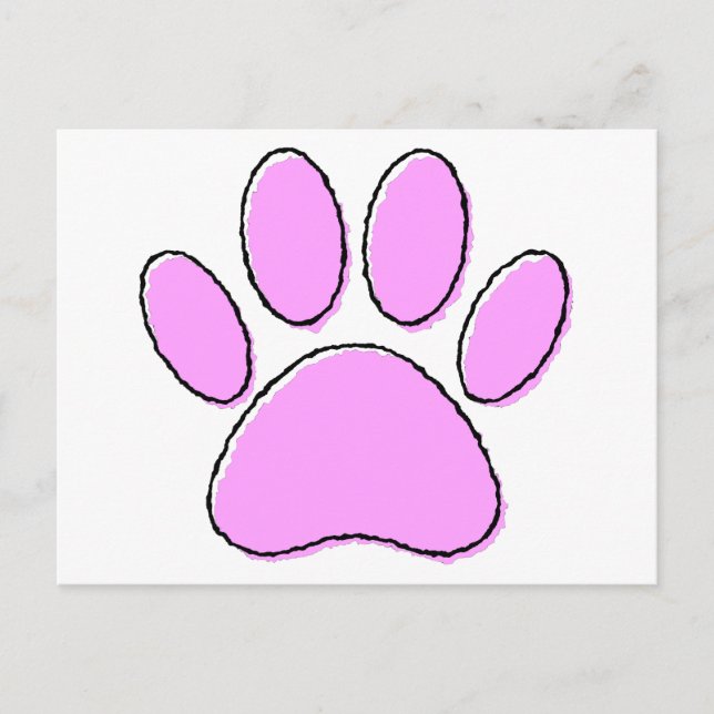 Postal Dibujo de pata de perro lindo (Anverso)
