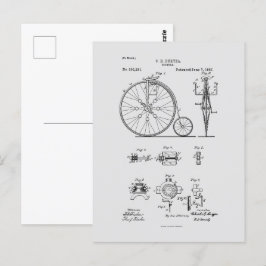 Postal Dibujo de Patentes Penny Farthing de la Bicicleta