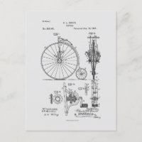 Dibujo de Patentes Penny Farthing de la Bicicleta 