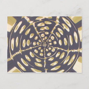 Postal Dibujo de patrón radial de polka verde oliva Impri