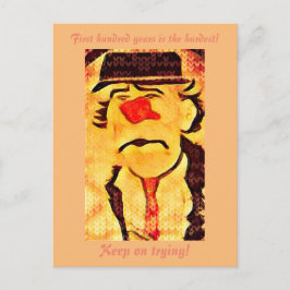 Postal Dibujo de payaso triste vintage de los 70 (D1) Edi