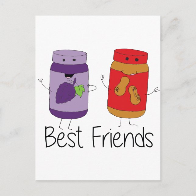 Postal Dibujo de PB y J Best Friends Pb y J BFF (Anverso)