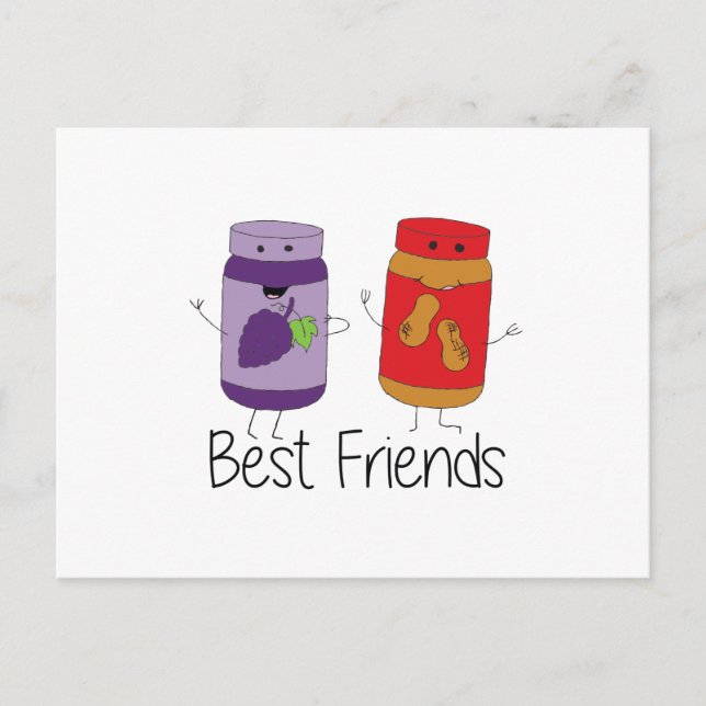 Postal Dibujo de PB y J Best Friends Pb y J BFF (Anverso)