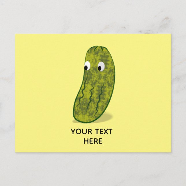 Postal Dibujo de pepino animado lindo (Anverso)