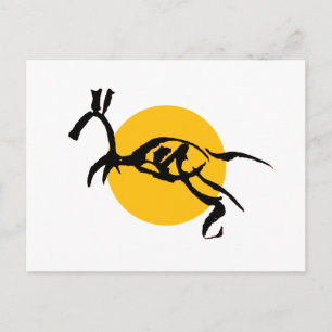 Postal Dibujo de pincel de criatura de caballo abstracto