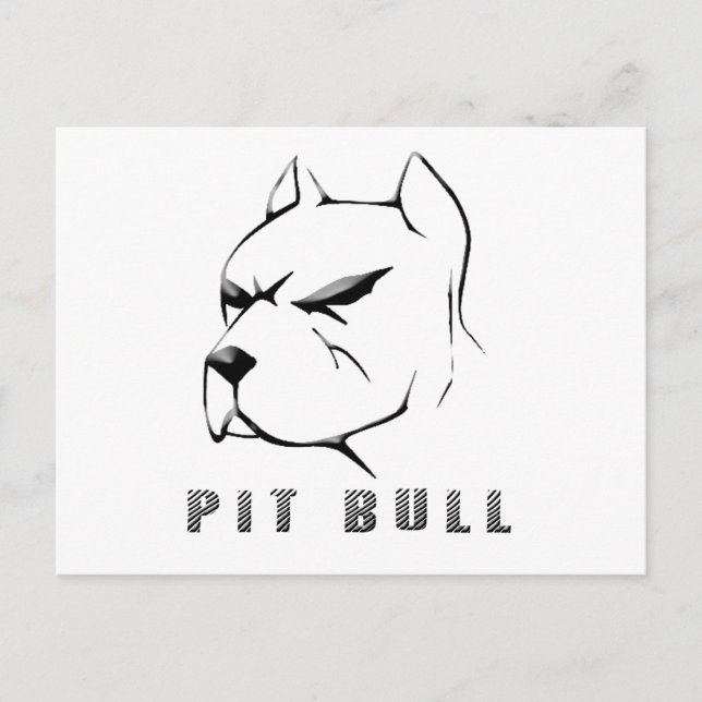 Postal Dibujo de Pitbull (Anverso)