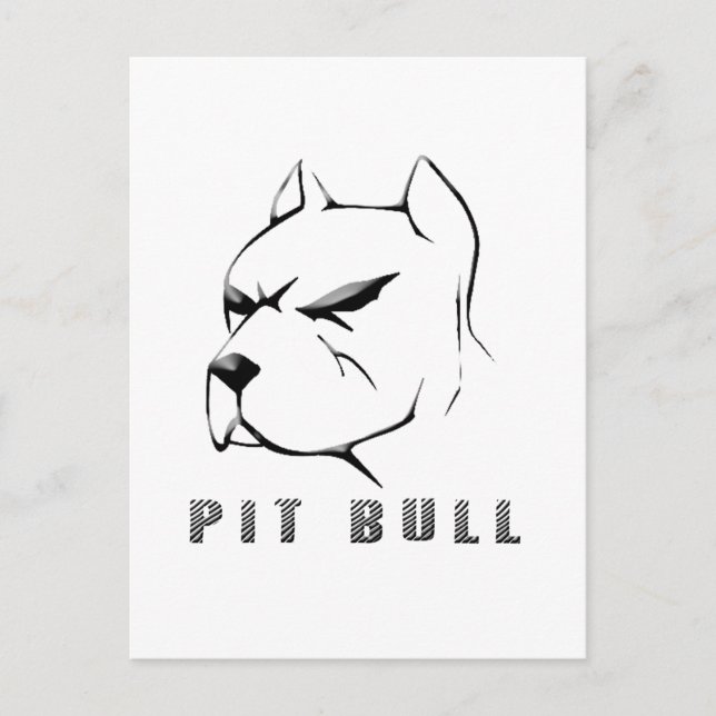 Postal Dibujo de Pitbull (Anverso)