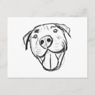 Postal dibujo de pitbull simple amantes de perros blanco