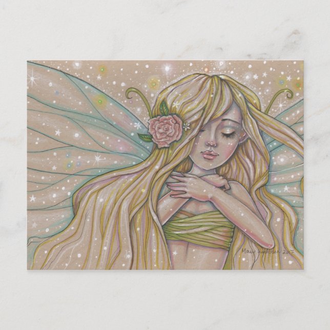 Postal Dibujo de Sueños de Hadas por Molly Harrison (Anverso)