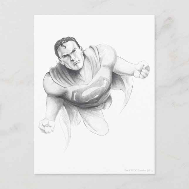 Postal Dibujo de Superman (Anverso)