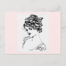 Postal Dibujo De Tintas De Estilo Art Nouveau De 1917 Por