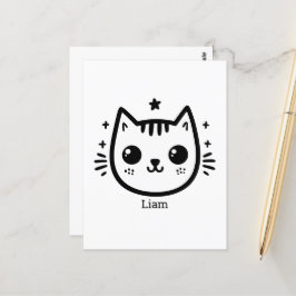 Postal Dibujo de tipo chileno | Blanco y negro | Minimali