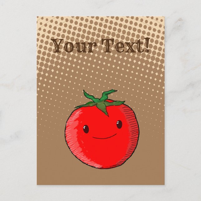 Postal Dibujo de tomate Personalizado con gradiente de se (Anverso)