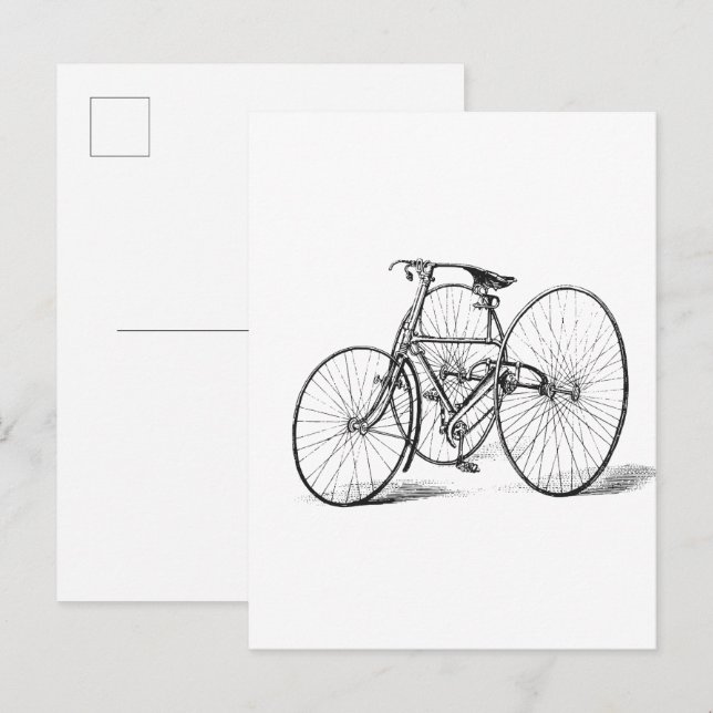 Postal Dibujo de triciclo (Anverso / Reverso)
