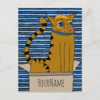 Dibujo de un gato en un Personalizado de caja de c