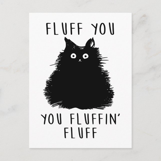 Postal Dibujo de un gato negro (Anverso)