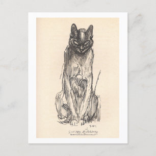 Postal Dibujo de un gato por Alexandre Steinlen